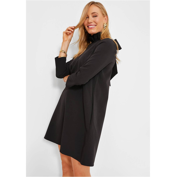 Tuckernuck Dresses & Skirts - Tuckernuck Black Daphne Dress Stretch Crepe Bow Tie Size Medium FLAW